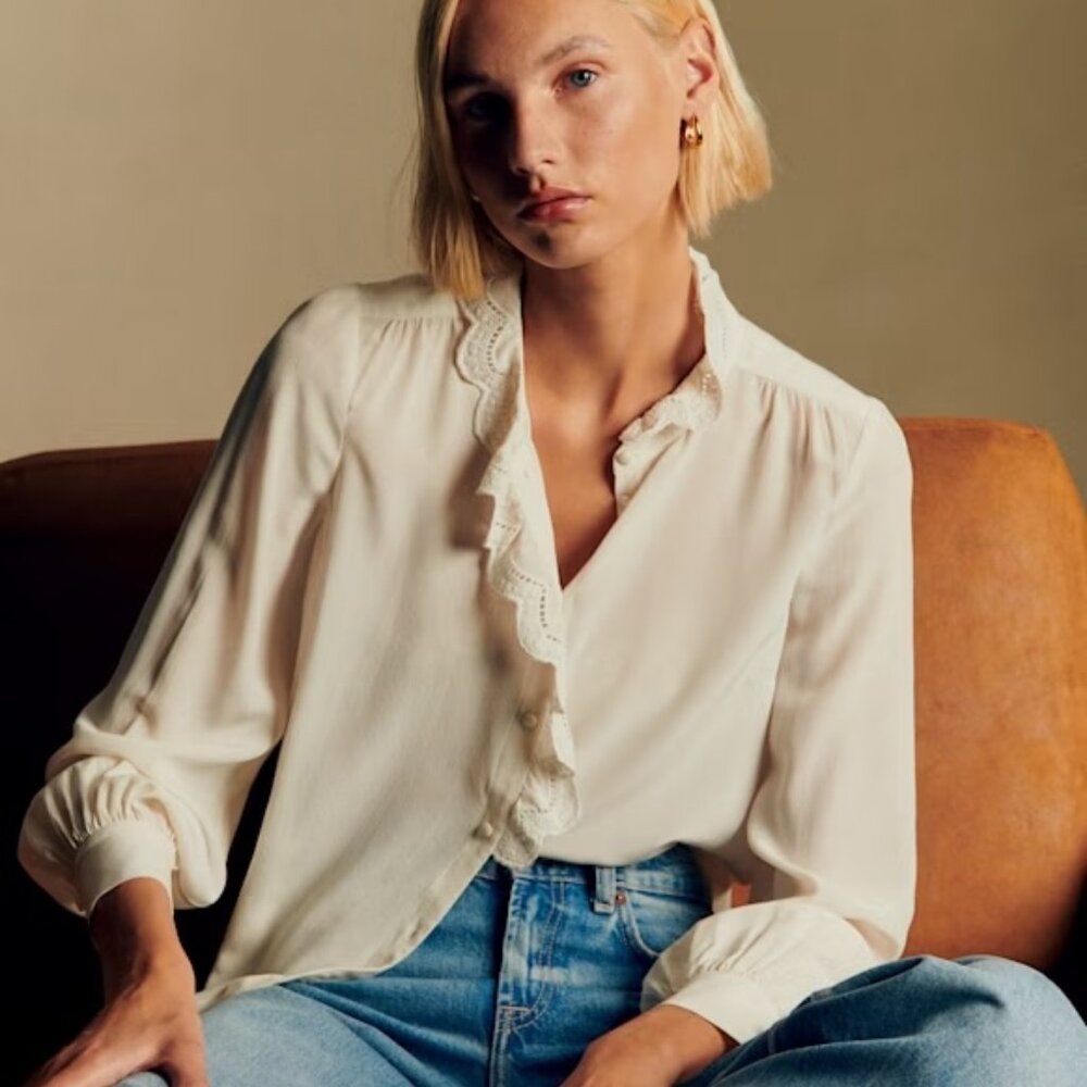 Sezane Chlo Ecru NWT 38 (6)